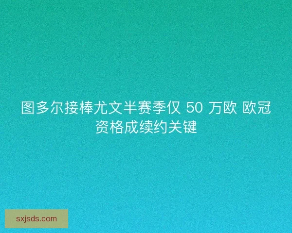 图多尔接棒尤文半赛季仅 50 万欧 欧冠资格成续约关键